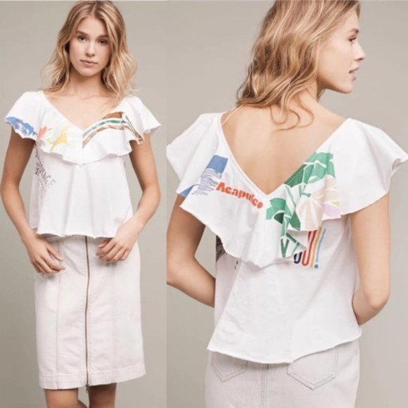 Anthropologie Tops - ANTHRO Akemi Kin Bon Voyage Ruffle Top